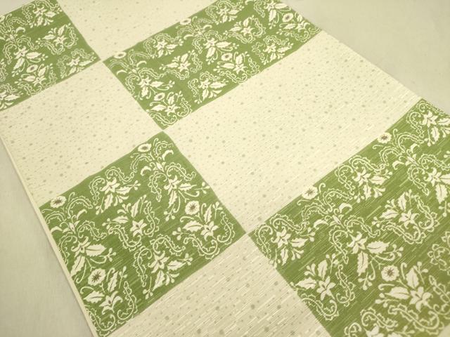 平和屋着物●全通柄京袋帯　草花　WAKKA　正絹　逸品　DABD0524op