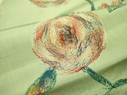 平和屋着物●アンティーク　大正ロマン　六通柄京袋帯　手描き　薔薇　バラ　正絹　逸品　DABD0550op