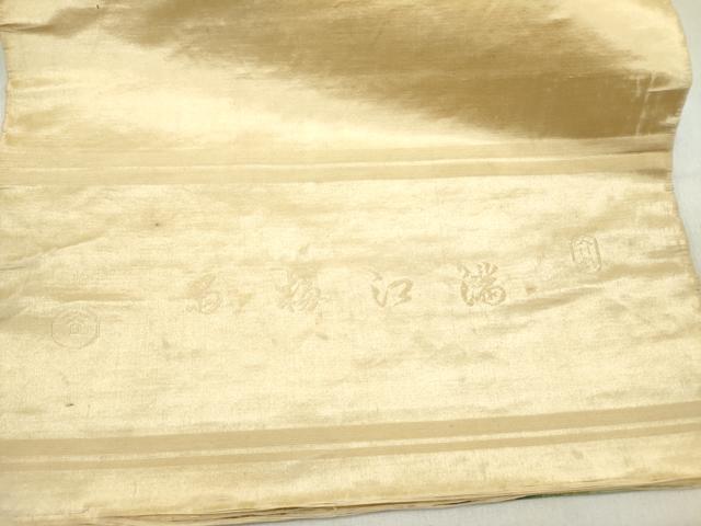 平和屋着物●アンティーク　大正ロマン　六通柄京袋帯　手描き　薔薇　バラ　正絹　逸品　DABD0550op