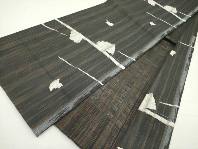 平和屋着物▽六通柄袋帯 スリーシーズン 春夏秋 抽象文様 金糸 正絹 逸品 DABD0556op
