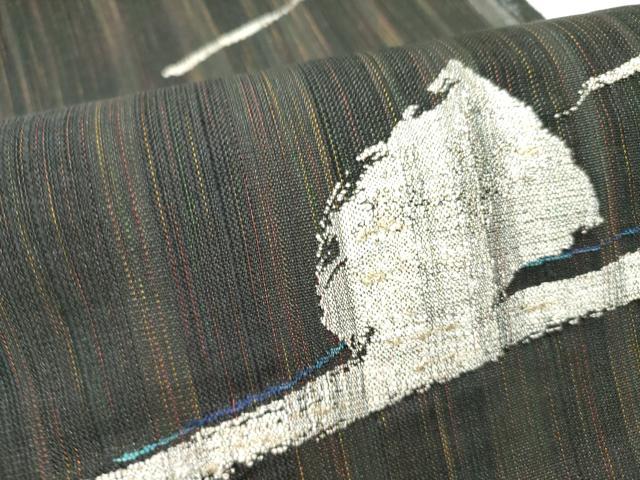 平和屋着物▽六通柄袋帯 スリーシーズン 春夏秋 抽象文様 金糸 正絹 逸品 DABD0556op