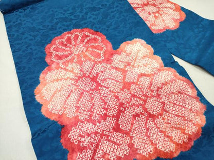 平和屋着物●九寸名古屋帯　絞り　菊　正絹　逸品　DABD0558op