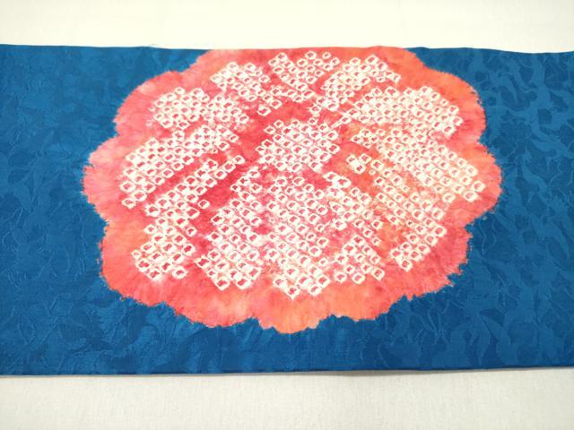 平和屋着物●九寸名古屋帯　絞り　菊　正絹　逸品　DABD0558op