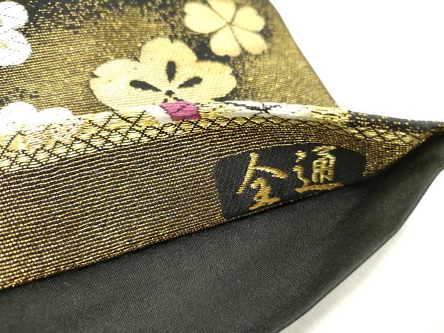 平和屋着物●全通柄袋帯　唐織　舞花　金銀糸　正絹　逸品　DABD0566op