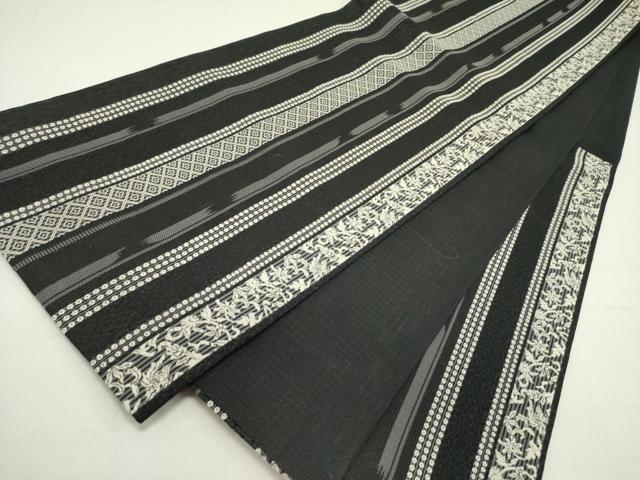 平和屋着物▽六通柄袋帯 スリーシーズン 春夏秋 花間道 黒地 正絹 逸品 DABD0567op