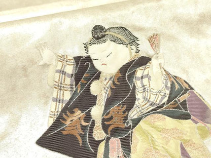 平和屋着物●加賀友禅の巨匠　初代　由水十久　西陣　長嶋成織物　ながしま帯　太鼓柄袋帯　弁慶　金糸　引箔　共箱付き　逸品　DABD0574op