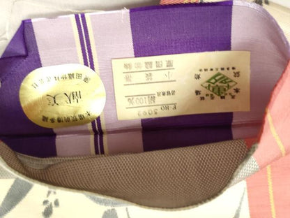 平和屋着物●本場筑前博多織　半幅帯　馬青海波　原田織物謹製　証紙付き　正絹　逸品　DABD0581op