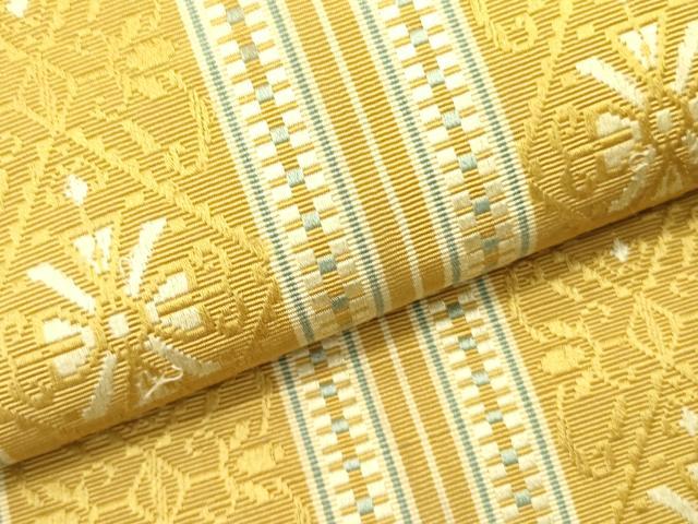 平和屋着物●本場筑前博多織　半幅帯　花間道　正絹　逸品　DABD0582op