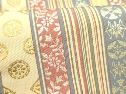 平和屋着物●本場筑前博多織　半幅帯　花間道　正絹　逸品　DABD0584op