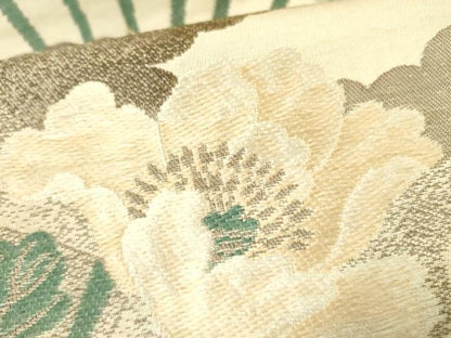 平和屋着物●アンティーク　大正ロマン　半幅帯　花鳥文　乱菊　正絹　逸品　DABD0586op