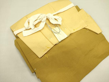 平和屋着物●つけ帯　型染　菊　正絹　逸品　DABD0593op