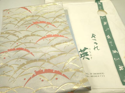 平和屋着物●西陣　川島織物　洗える最高級着物　＜英＞はなぶさ謹製　九寸名古屋帯　雪芝　金糸　たとう紙付き　DABD0596op