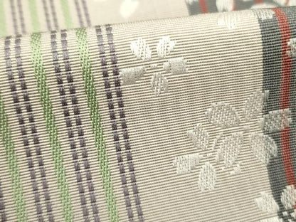 平和屋着物●本場筑前博多織　半幅帯　舞桜　円舞曲　児島織物謹製　証紙付き　正絹　逸品　DABD0602op