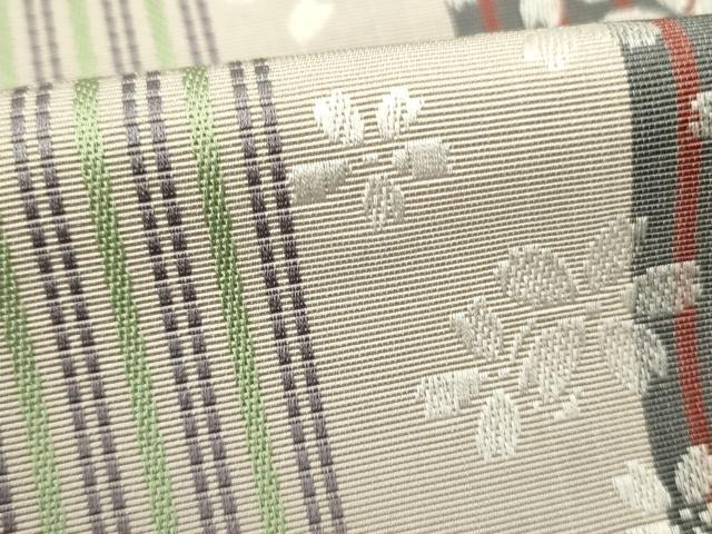 平和屋着物●本場筑前博多織　半幅帯　舞桜　円舞曲　児島織物謹製　証紙付き　正絹　逸品　DABD0602op
