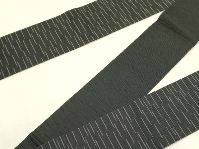 平和屋着物●男性　本場筑前博多織　角帯　松露　黒地　小野和也作　証紙付き　正絹　逸品　未使用　DABD0606op