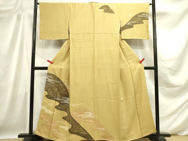 平和屋着物■訪問着 絞り 芝花文 金彩 正絹 逸品 未使用 DABD0677op