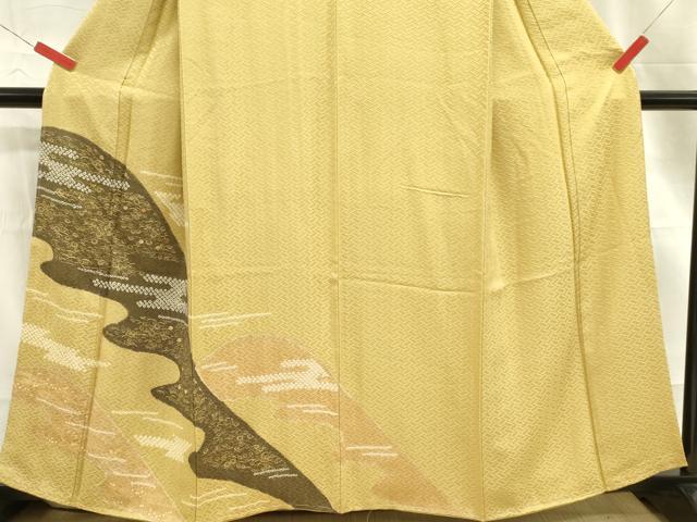 平和屋着物■訪問着 絞り 芝花文 金彩 正絹 逸品 未使用 DABD0677op