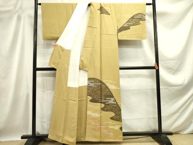 平和屋着物■訪問着 絞り 芝花文 金彩 正絹 逸品 未使用 DABD0677op