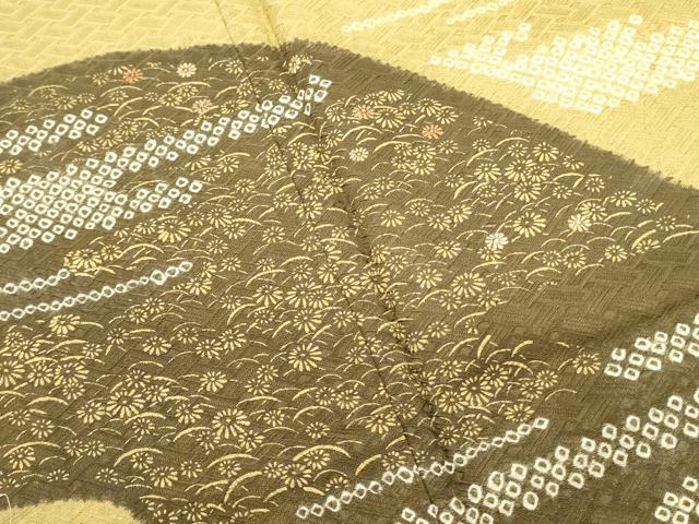 平和屋着物■訪問着 絞り 芝花文 金彩 正絹 逸品 未使用 DABD0677op