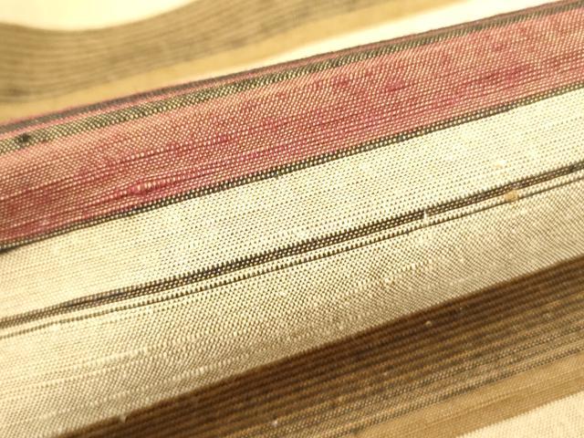 平和屋着物■上質な紬 横段文 正絹 逸品 未使用 DABD0683op