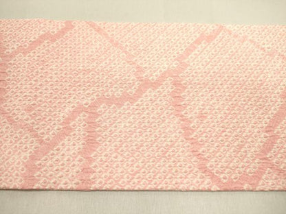 平和屋着物●九寸名古屋帯　総絞り　干割れ文　正絹　逸品　DABD0690op