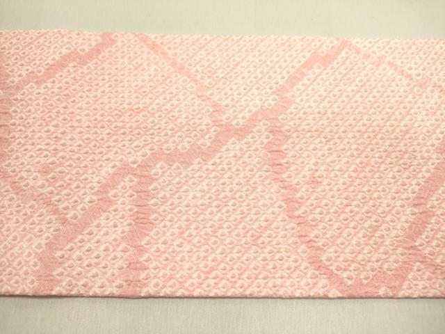 平和屋着物●九寸名古屋帯　総絞り　干割れ文　正絹　逸品　DABD0690op