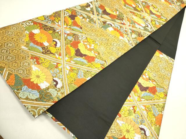 平和屋着物●六通柄袋帯　唐織　雲取吉祥花文　金糸　正絹　逸品　DABD0697op