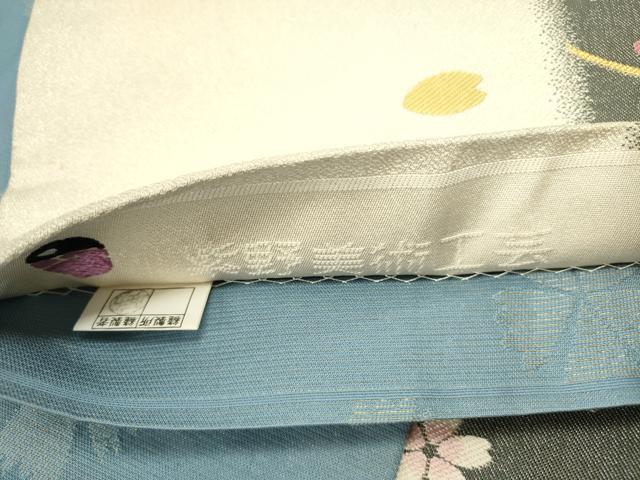 平和屋着物●両面　六通柄袋帯　舞桜　紫野美術工芸　金糸　正絹　逸品　DABD0699op
