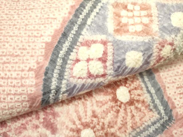 平和屋着物●名門　藤娘きぬたや・総絞り　九寸名古屋帯　地紙花文　正絹　逸品　DABD0707op