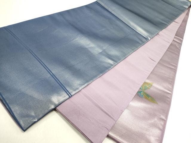 平和屋着物●染色作家　斉藤三才　太鼓柄袋帯　三才鳥　舞蝶文　引箔　正絹　逸品　DABD0714op