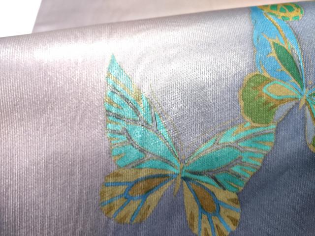 平和屋着物●染色作家　斉藤三才　太鼓柄袋帯　三才鳥　舞蝶文　引箔　正絹　逸品　DABD0714op