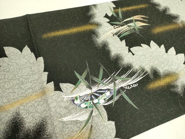 平和屋着物●袋帯　螺鈿　作家物　片輪車花文　燦輝宝　金彩　さが美扱い　正絹　逸品　未使用　DABD0717op