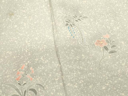 平和屋着物■訪問着 草花 たたき染め 鬼しぼ縮緬 正絹 逸品 DABD0742op