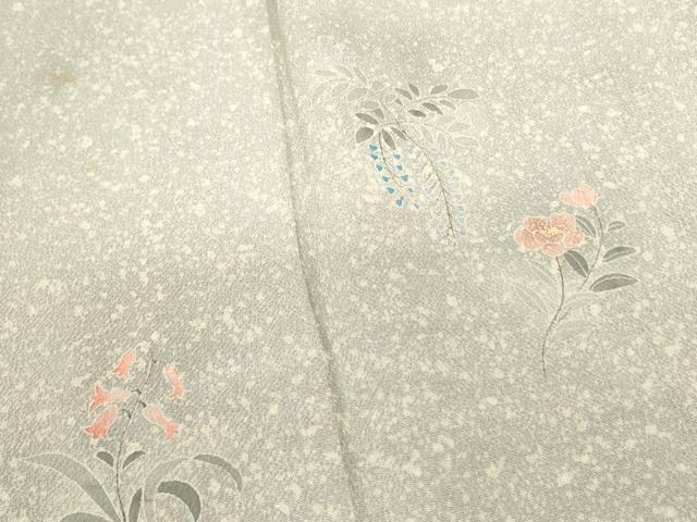 平和屋着物■訪問着 草花 たたき染め 鬼しぼ縮緬 正絹 逸品 DABD0742op