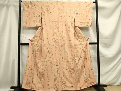 平和屋着物■上質な小紋　枝垂れ桜　金彩　正絹　逸品　DABD0792op
