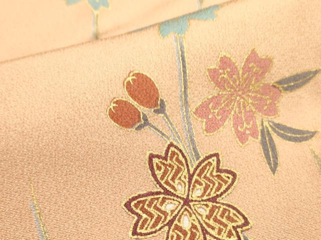平和屋着物■上質な小紋　枝垂れ桜　金彩　正絹　逸品　DABD0792op