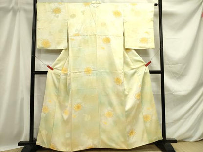 平和屋着物■上質な小紋 牡丹 暈し染め 金糸 正絹 逸品 DABD0800op