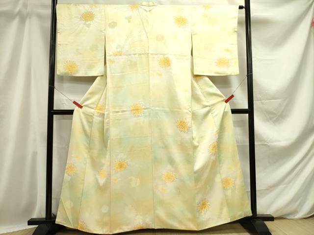 平和屋着物■上質な小紋 牡丹 暈し染め 金糸 正絹 逸品 DABD0800op