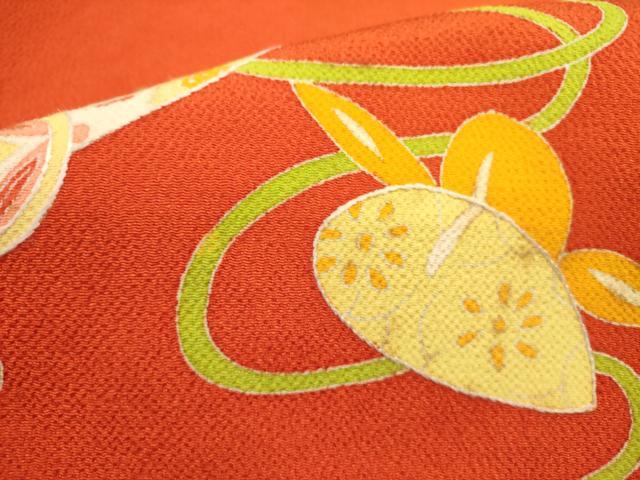 平和屋着物●九寸名古屋帯　刺繍　型染　器物文様　鬼しぼ縮緬　正絹　逸品　DABD0806op