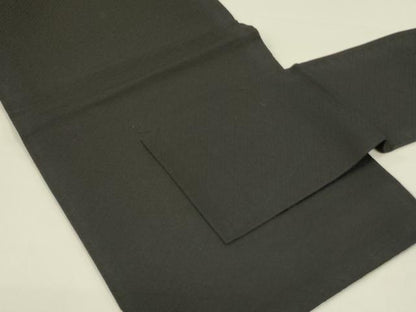 平和屋着物●つけ帯　唐織　更紗花文　黒地　正絹　逸品　DABD0819op