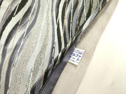 平和屋着物●両面　六通柄袋帯　流線文　正絹　逸品　DABD0824op