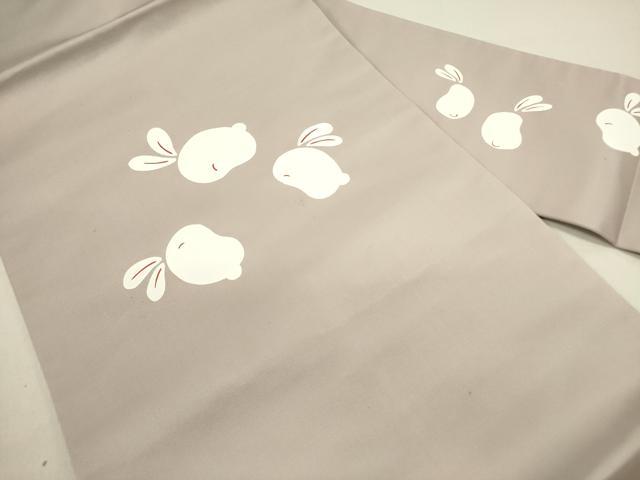 平和屋着物●九寸名古屋帯　兎　ウサギ　正絹　逸品　DABD0837op