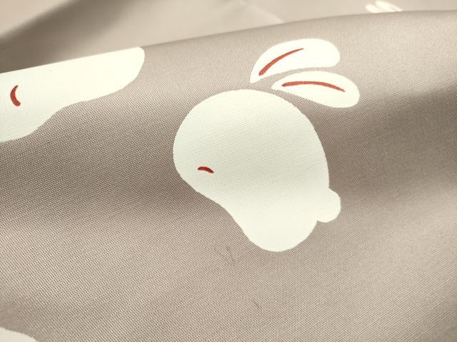 平和屋着物●九寸名古屋帯　兎　ウサギ　正絹　逸品　DABD0837op