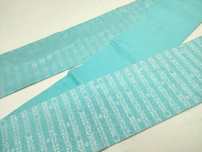平和屋着物●西陣　川島織物　半幅帯　横段花文　正絹　逸品　DABD0842op