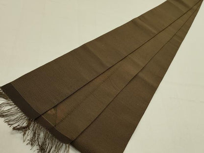 平和屋着物●男性　爪掻き本綴れ　角帯　横段文　一重帯　正絹　逸品　DABD0845op