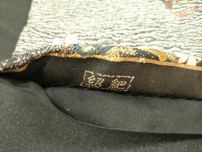 平和屋着物●六通柄袋帯　紹巴　源氏香　貝桶花文　金糸　正絹　逸品　DABD0861op