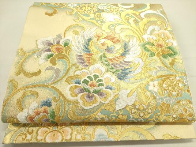 平和屋着物●西陣　川島織物　六通柄袋帯　鳳凰花文　金銀糸　正絹　逸品　DABD0876op