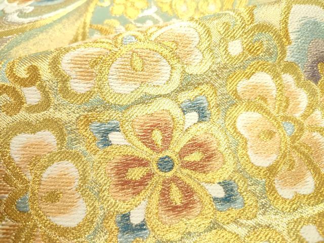 平和屋着物●西陣　川島織物　六通柄袋帯　鳳凰花文　金銀糸　正絹　逸品　DABD0876op