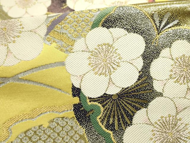 平和屋着物●西陣　志都香謹製　六通柄袋帯　花重ね　金銀糸　証紙付き　正絹　逸品　未使用　DABD0881op