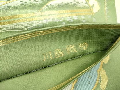 平和屋着物●西陣　川島織物　六通柄袋帯　風景文　金銀糸　正絹　逸品　DABD0903op